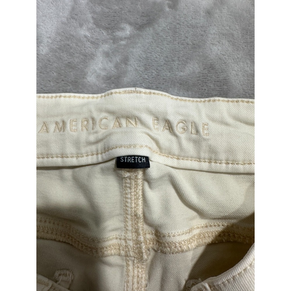 American Eagle Festival Flare Pants Women Size 6‎ Cream Embroidered Denim EUC - Picture 7 of 11